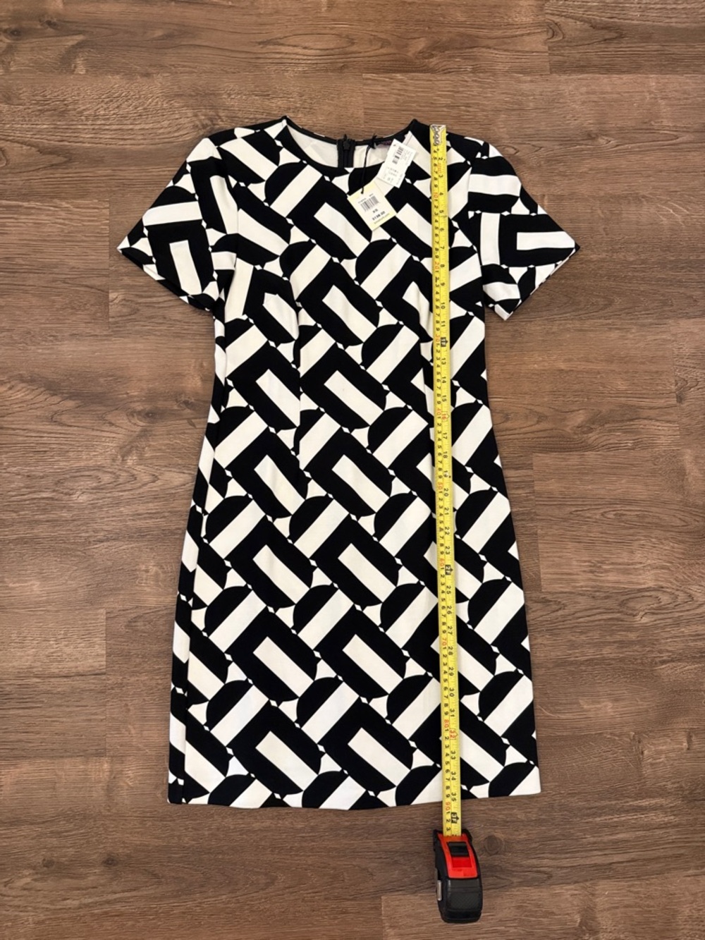 Trina Turk Black & White Geometric Midi Dress